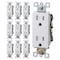 Faith Duplex Straight Blade Receptacle, 5-15R, 15 A, 125V AC, 2 Pole, 3 Wire, Grounded SSRE1TR-WH-10 - alternate 1